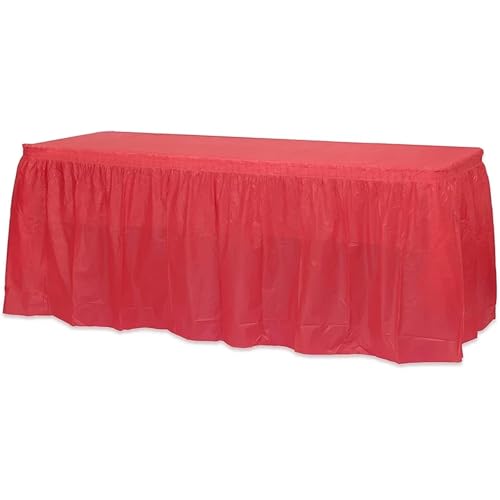 FJOADNVM Tischdecke Hochzeit Rechteckige Plastiktischdecke for Geburtstagsfeiern, Hochzeitstischrock(Red) von FJOADNVM