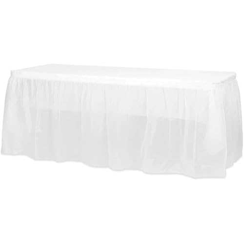 FJOADNVM Tischdecke Hochzeit Rechteckige Plastiktischdecke for Geburtstagsfeiern, Hochzeitstischrock(White) von FJOADNVM