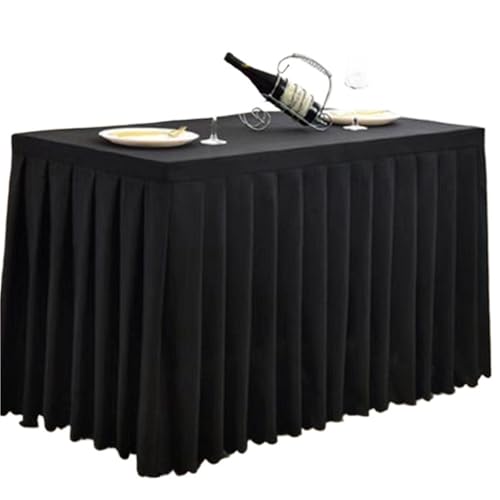 FJOADNVM Tischdecke Hochzeit Rechteckige Tischdecke aus Polyestergewebe, weiße Tischdecke for Küche, Esszimmer, Party, Hochzeit, Tischdekoration, Buffet(Black,140L 40W 75 H cm) von FJOADNVM