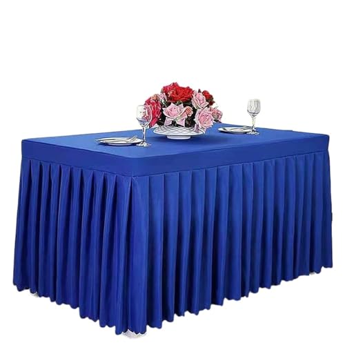 FJOADNVM Tischdecke Hochzeit Rechteckige Tischdecke aus Polyestergewebe, weiße Tischdecke for Küche, Esszimmer, Party, Hochzeit, Tischdekoration, Buffet(Blue,120L 40W 75 H cm) von FJOADNVM