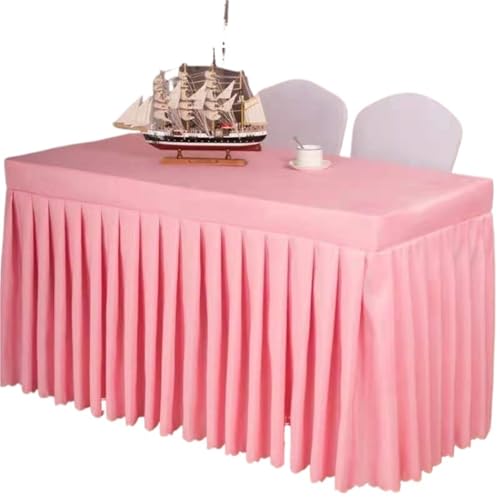 FJOADNVM Tischdecke Hochzeit Rechteckige Tischdecke aus Polyestergewebe, weiße Tischdecke for Küche, Esszimmer, Party, Hochzeit, Tischdekoration, Buffet(Pink,180L 60W 75H cm) von FJOADNVM