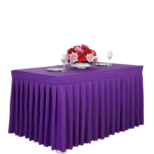 FJOADNVM Tischdecke Hochzeit Rechteckige Tischdecke aus Polyestergewebe, weiße Tischdecke for Küche, Esszimmer, Party, Hochzeit, Tischdekoration, Buffet(Purple,140L 40W 75 H cm) von FJOADNVM