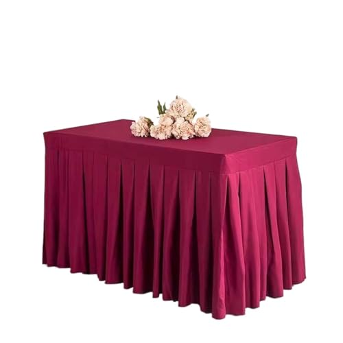 FJOADNVM Tischdecke Hochzeit Rechteckige Tischdecke aus Polyestergewebe, weiße Tischdecke for Küche, Esszimmer, Party, Hochzeit, Tischdekoration, Buffet(Red,180L 60W 75H cm) von FJOADNVM