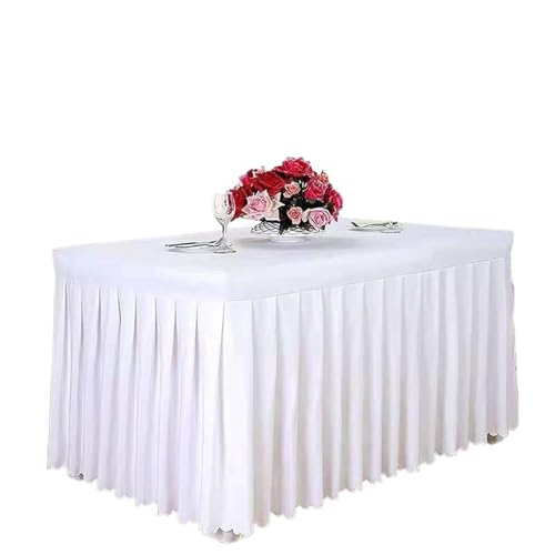 FJOADNVM Tischdecke Hochzeit Rechteckige Tischdecke aus Polyestergewebe, weiße Tischdecke for Küche, Esszimmer, Party, Hochzeit, Tischdekoration, Buffet(White,160L 60W 75H cm) von FJOADNVM