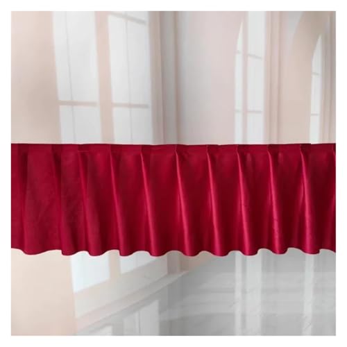 FJOADNVM Tischdecke Hochzeit Tischrock Hochzeit Hintergrund Vorhänge Tisch Cothes for Geburtstag Bankett Bühne Seide Tischrock Event Party(Dark Red,H50cm x L300cm) von FJOADNVM