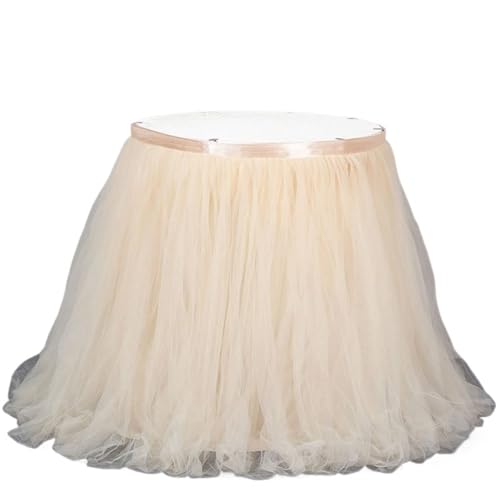 FJOADNVM Tischdecke Hochzeit Tischröcke Geburtstag Tüll Tischrock Hochzeit Party TableSkirt Party Home Decor(Champagne,302cmx79cm-10ft) von FJOADNVM