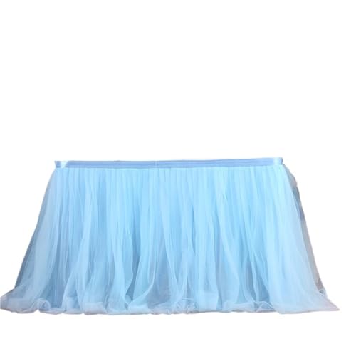 FJOADNVM Tischdecke Hochzeit Tischröcke Geburtstag Tüll Tischrock Hochzeit Party TableSkirt Party Home Decor(Light Blue,100cmx79cm-3.3ft) von FJOADNVM