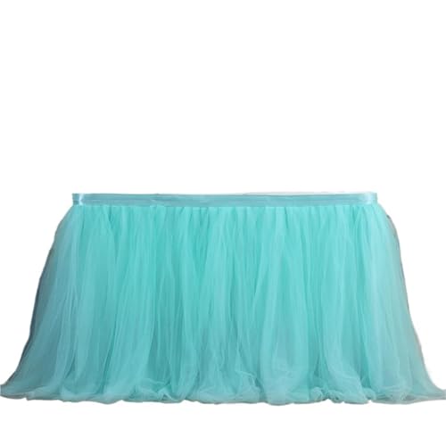 FJOADNVM Tischdecke Hochzeit Tischröcke Geburtstag Tüll Tischrock Hochzeit Party TableSkirt Party Home Decor(Light Green,400cmx79cm-13.2ft) von FJOADNVM
