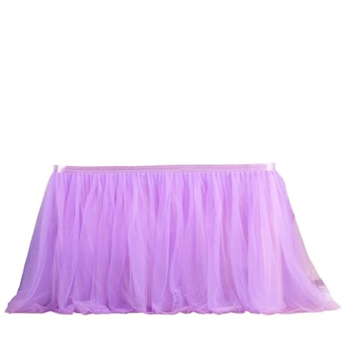 FJOADNVM Tischdecke Hochzeit Tischröcke Geburtstag Tüll Tischrock Hochzeit Party TableSkirt Party Home Decor(Purp;e,302cmx79cm-10ft) von FJOADNVM