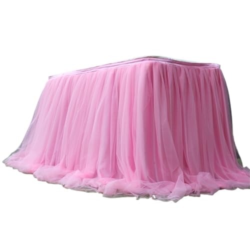 FJOADNVM Tischdecke Hochzeit Tüll-Tischrock, elastisches Netz, Tüll, Geschirr, Tischdecke for Feiertagsparty, Tischrock, Hochzeitsfeier, Dekoration, 100 x 75 cm(Red) von FJOADNVM