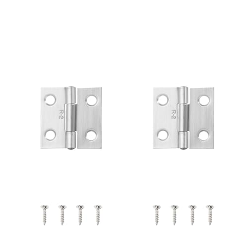 FJOADNVM Tür Scharnier Scharnier, 2 Stück, Edelstahlscharnier, 270 Grad klappbar, schwarz, kleine Scharniere, Schranktürscharniere for Küchenschränke, Holzkistenmöbel(Silver 38mm 2pcs) von FJOADNVM