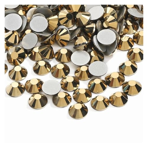 Hotfix Strasssteine 3D Nail Art Dekorationen Charms Flatback Strasssteine ​​Nicht HotFix Kleber Kristall Hochzeitskleid(075Gold,SS20-1440PCS) von FJOADNVM