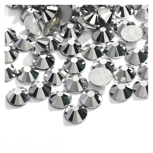Hotfix Strasssteine 3D Nail Art Dekorationen Charms Flatback Strasssteine ​​Nicht HotFix Kleber Kristall Hochzeitskleid(076Silver,SS20-1440PCS) von FJOADNVM
