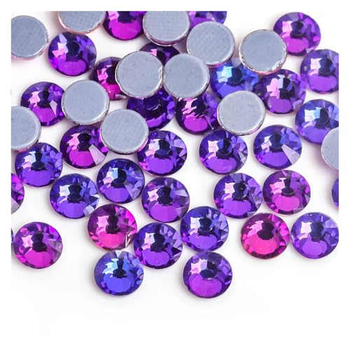 Hotfix Strasssteine Grüner Vulkan Farbe Eisen auf Strass/Hot Fix Kristall Strass Nähen & Stoff Bekleidungssteine(Purple Velvet,Ss20 1440pcs) von FJOADNVM