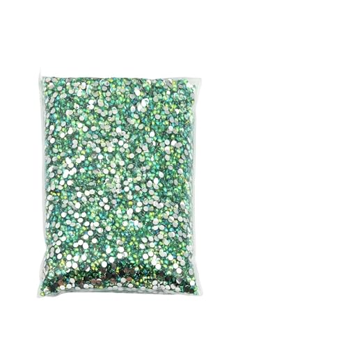 Hotfix Strasssteine Hotfix-Strasssteine, großes Paket, Harz, nicht, lose, flache Kristalle, Nagel, DIY, Glitzerstein(Grass green AB,PCS_2MM 10000PCS) von FJOADNVM