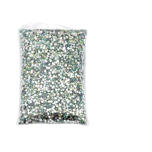 Hotfix Strasssteine Hotfix-Strasssteine, großes Paket, Harz, nicht, lose, flache Kristalle, Nagel, DIY, Glitzerstein(White AB,PCS_6MM 1000PCS) von FJOADNVM