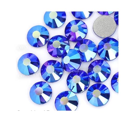 Hotfix Strasssteine Multi Farben Crystal AB Nicht Hot Fix Strass Flache Rückseite Nagel Glitters Kleidungsstück Stein(Sapphire AB,SS16 1440PCS) von FJOADNVM