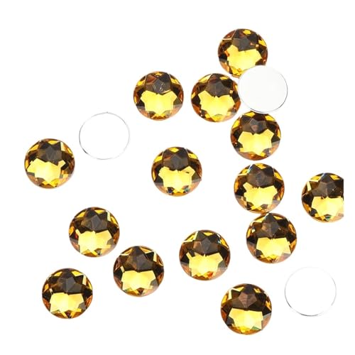 Hotfix Strasssteine Nicht Hotfix Bunte Runde Steine ​​Applique Flatback Strass for Bekleidungs ​​Zubehör Kleid(Yellow,30mm 15pcs) von FJOADNVM