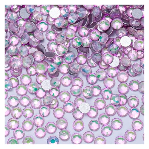 Hotfix Strasssteine Nicht-Hotfix-Strasssteine, Bling Crystal Opal-Serie, Super-Glitzerglas, flache Rückseite, Kristalle for DIY-Nagelkunst, Charm-Edelsteine(Crystal Light Pink,SS4-1440PCS) von FJOADNVM