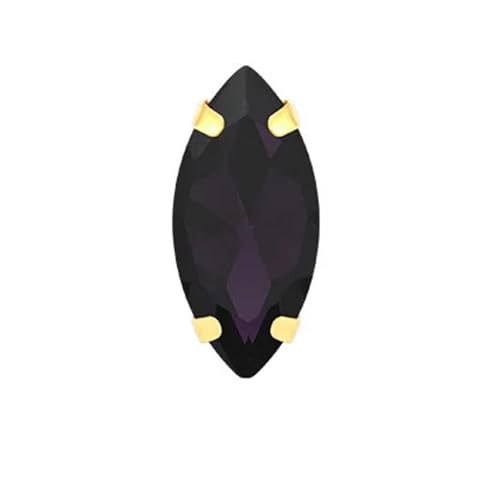 Hotfix Strasssteine Pferdeauge, bunt, for Aufnähen von Strasssteinen mit goldener Kralle, Glaskristall, for Steinen for Bekleidungszubehör(Amethyst,5x10mm 50pcs) von FJOADNVM