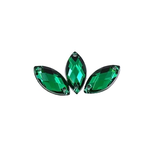 Hotfix Strasssteine Rosa AB Nähen Strass Flache Rückseite Pferd Auge Auf Kristall Lose Perle Stein for Handarbeiten(Dark Green) von FJOADNVM