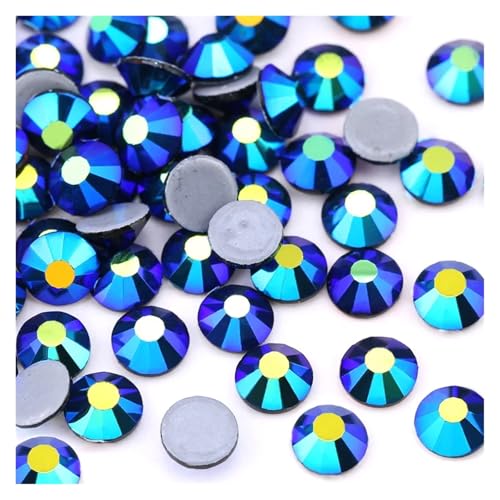 Hotfix Strasssteine SS6-SS30 Mehrfarbiger Crystal AB Hot Fix Strass Kristall Super Glitter Aufbügeln for Nail Art Stoff Kleidungsstück(Jet AB,SS8-1440Pcs) von FJOADNVM