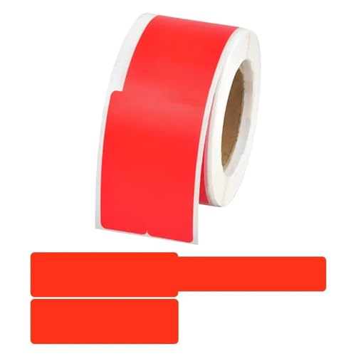 Kabel Beschriftung 100 Stück 25 x 38 + 40 mm selbstklebende Kabeletiketten, wasserdichte Kabelmarkierung, Kabelanhänger, Laserdruckeraufkleber, Verdrahtungsetiketten-Organizer(Red) von FJOADNVM