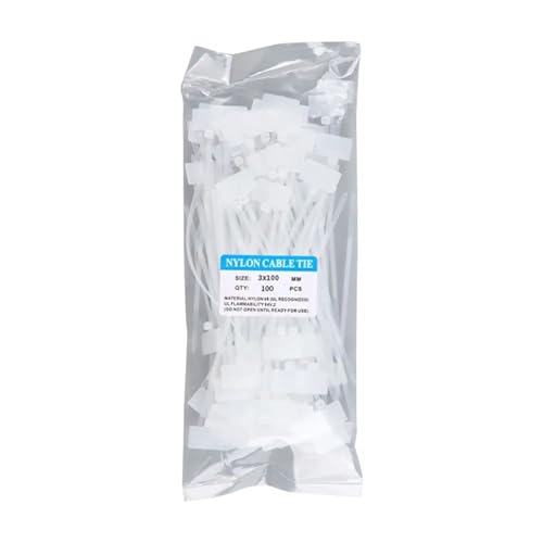 Kabel Beschriftung 100 Stück bunte Kabelbinder aus Nylon, Kunststoff-Etiketten, Umreifungsband, einfache Markierung von Etiketten, selbstsichernde Kabelbinder, Maschendraht-Markierungswerkzeuge(White) Kabel Beschriftung 100 Stück bunte Kabelbinder aus Nylon, Kunststoff-Etiketten, Umreifungsband, einfache Markierung von Etiketten, selbstsichernde Kabelbinder, Maschendraht-Markierungswerkzeuge(White) von FJOADNVM