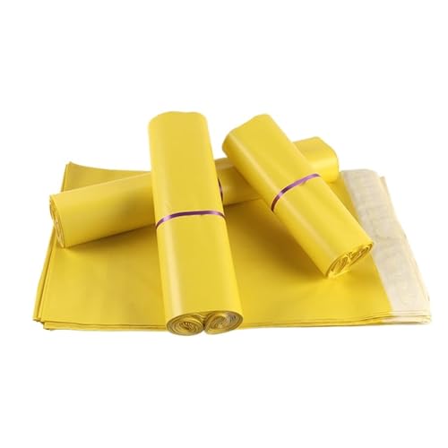 Versandtaschen Kleidung 10 Stück 7 Größen Gelbe Kunststoffumschläge Selbstklebende Kurier-Aufbewahrungstaschen Postversandtaschen Express-Verpackungsumschläge(20x25cm x4cm) von FJOADNVM