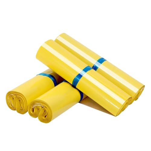 Versandtaschen Kleidung 10 Teile/los Kleine Größe Kurier Tasche Wasserdichte Lagerung Tasche Verdicken Versand Verpackung Tasche Rose Rot Kunststoff Umschlag Poly Mailbag(Yellow,20x30cm) von FJOADNVM