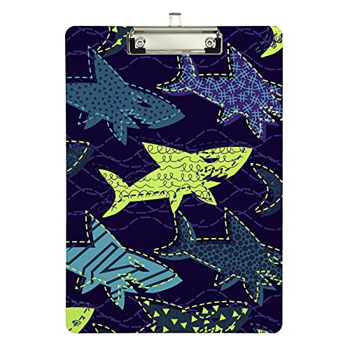 Acryl-Klemmbrett „Sea Sharks, A4-Letter-Größe, Standard-Klemmbrett, silberfarbenes Klemmbrett, ideal für Studenten, Büro, Schule, Krankenschwestern, 31,8 x 21,6 cm Acryl-Klemmbrett „Sea Sharks, A4-Letter-Größe, Standard-Klemmbrett, silberfarbenes Klemmbrett, ideal für Studenten, Büro, Schule, Krankenschwestern, 31,8 x 21,6 cm von FJQWKLF