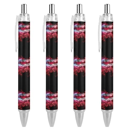 FJQWKLF AmericanFlag-Kugelschreiber, 0,5 mm, personalisierbar, einziehbar, schwarzer runder Schaft, feine Spitze, Stifte für Notizbücher, Schreiben, Büro, 4 Stück FJQWKLF AmericanFlag-Kugelschreiber, 0,5 mm, personalisierbar, einziehbar, schwarzer runder Schaft, feine Spitze, Stifte für Notizbücher, Schreiben, Büro, 4 Stück von FJQWKLF