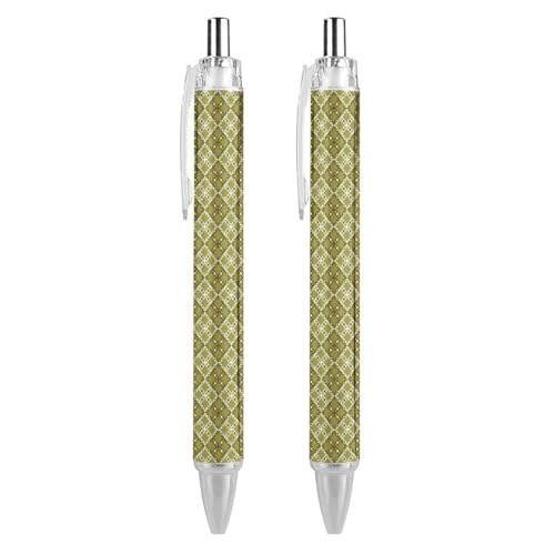 FJQWKLF Bunter Kugelschreiber mit marokkanischem Fliesenmuster, schwarz, für Männer und Frauen, Druckkugelschreiber, 0,5 mm Kugelschreiber für flüssiges Schreiben, 2 Stück FJQWKLF Bunter Kugelschreiber mit marokkanischem Fliesenmuster, schwarz, für Männer und Frauen, Druckkugelschreiber, 0,5 mm Kugelschreiber für flüssiges Schreiben, 2 Stück von FJQWKLF