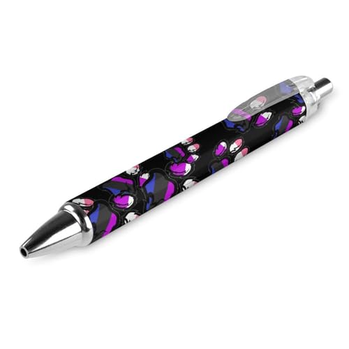 FJQWKLF Einziehbarer Kugelschreiber mit Pfoten-Genderfluidity-Flagge, blaue Tinte, 0,5 mm feine Spitze, Schreibstift, Bürobedarf, 1 Stück von FJQWKLF