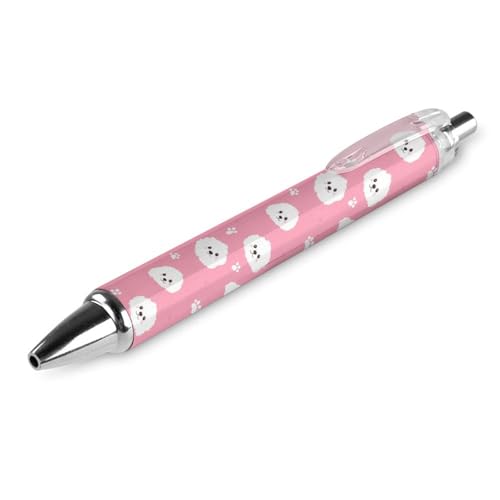 FJQWKLF Einziehbarer Kugelschreiber mit Pudel-Hundepfoten, blaue Tinte, 0,5 mm feine Spitze, Schreibstift, Bürobedarf, 1 Stück von FJQWKLF