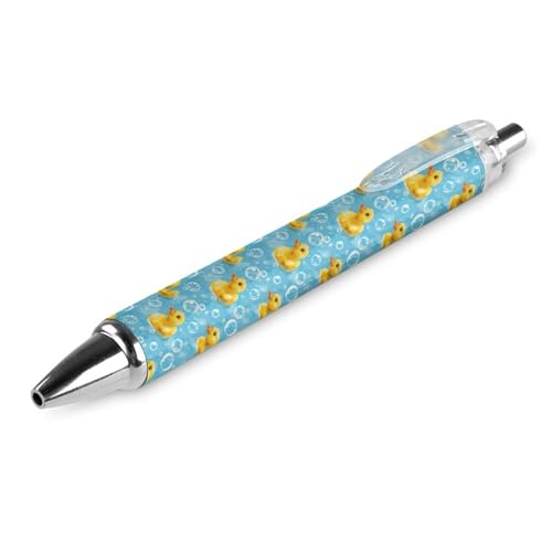 FJQWKLF Gelber Kugelschreiber mit Gummiente und Blasen, 0,5 mm, personalisierbar, einziehbar, schwarzer runder Schaft, feine Spitze, für Notizbücher, Schreiben, Büro, 1 Stück FJQWKLF Gelber Kugelschreiber mit Gummiente und Blasen, 0,5 mm, personalisierbar, einziehbar, schwarzer runder Schaft, feine Spitze, für Notizbücher, Schreiben, Büro, 1 Stück von FJQWKLF