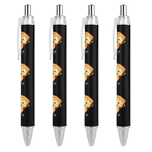 FJQWKLF Italienische Pizza Italien, süße Kugelschreiber für Damen und Herren, einziehbarer 0,5-mm-Kugelschreiber zum Arbeiten, 4 Stück FJQWKLF Italienische Pizza Italien, süße Kugelschreiber für Damen und Herren, einziehbarer 0,5-mm-Kugelschreiber zum Arbeiten, 4 Stück von FJQWKLF