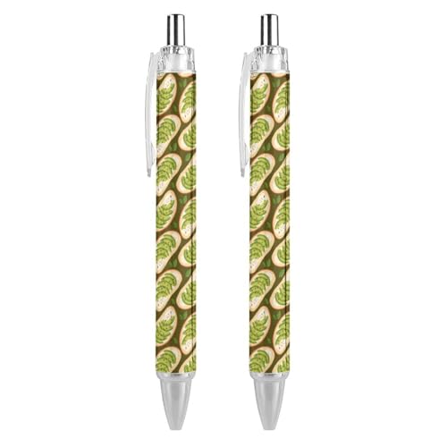 FJQWKLF Kugelschreiber mit Avocado-Sandwich-Muster, schwarz, für Männer und Frauen, Druckkugelschreiber, 0,5 mm Kugelschreiber für flüssiges Schreiben, 2 Stück FJQWKLF Kugelschreiber mit Avocado-Sandwich-Muster, schwarz, für Männer und Frauen, Druckkugelschreiber, 0,5 mm Kugelschreiber für flüssiges Schreiben, 2 Stück von FJQWKLF