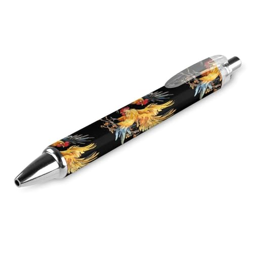 FJQWKLF Kugelschreiber mit Hahn- und Hühnerkampf-Motiv, 0,5 mm, personalisierbar, einziehbar, schwarzer runder Schaft, feine Spitze, für Notizbücher, Schreiben, Büro, 1 Stück FJQWKLF Kugelschreiber mit Hahn- und Hühnerkampf-Motiv, 0,5 mm, personalisierbar, einziehbar, schwarzer runder Schaft, feine Spitze, für Notizbücher, Schreiben, Büro, 1 Stück von FJQWKLF