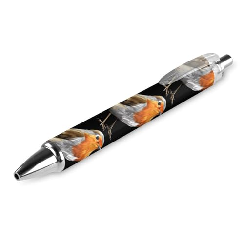 FJQWKLF Kugelschreiber mit Robin-Vogel, 0,5 mm, personalisierbar, einziehbar, schwarzer runder Schaft, feine Spitze, Stifte für Notizbücher, Schreiben, Büro, 1 Stück FJQWKLF Kugelschreiber mit Robin-Vogel, 0,5 mm, personalisierbar, einziehbar, schwarzer runder Schaft, feine Spitze, Stifte für Notizbücher, Schreiben, Büro, 1 Stück von FJQWKLF