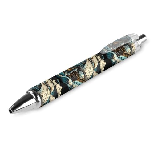 FJQWKLF Kugelschreiber mit Segelschiff-Oktopus-Motiv, 0,5 mm, personalisierbar, einziehbar, schwarzer runder Schaft, feine Spitze, für Notizbücher, Schreiben, Büro, 1 Stück FJQWKLF Kugelschreiber mit Segelschiff-Oktopus-Motiv, 0,5 mm, personalisierbar, einziehbar, schwarzer runder Schaft, feine Spitze, für Notizbücher, Schreiben, Büro, 1 Stück von FJQWKLF