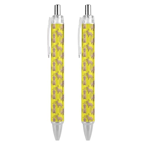 FJQWKLF Kugelschreiber mit Tiermotiv eines Schäferhundes, schwarz, für Männer und Frauen, Druckkugelschreiber, 0,5 mm Kugelschreiber für flüssiges Schreiben, 2 Stück FJQWKLF Kugelschreiber mit Tiermotiv eines Schäferhundes, schwarz, für Männer und Frauen, Druckkugelschreiber, 0,5 mm Kugelschreiber für flüssiges Schreiben, 2 Stück von FJQWKLF