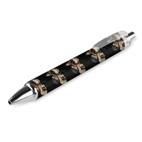 FJQWKLF Kugelschreiber mit Totenkopf-Motten-Motiv, 0,5 mm, personalisierbar, einziehbar, schwarzer runder Schaft, feine Spitze, für Notizbücher, Schreiben, Büro, 1 Stück FJQWKLF Kugelschreiber mit Totenkopf-Motten-Motiv, 0,5 mm, personalisierbar, einziehbar, schwarzer runder Schaft, feine Spitze, für Notizbücher, Schreiben, Büro, 1 Stück von FJQWKLF
