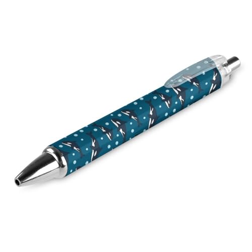 FJQWKLF Kugelschreiber mit Wal-Tiermuster, schwarz, für Männer und Frauen, Druckkugelschreiber, 0,5 mm Kugelschreiber für flüssiges Schreiben, 1 Stück FJQWKLF Kugelschreiber mit Wal-Tiermuster, schwarz, für Männer und Frauen, Druckkugelschreiber, 0,5 mm Kugelschreiber für flüssiges Schreiben, 1 Stück von FJQWKLF