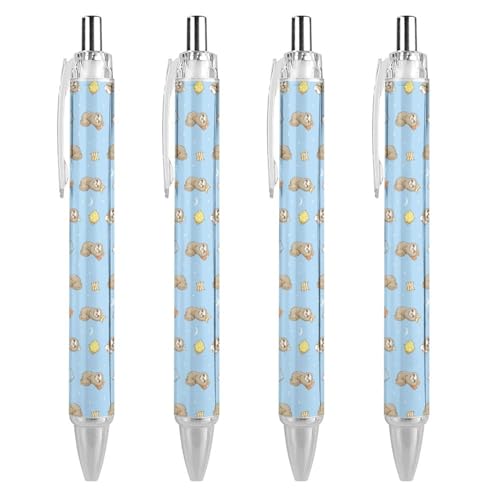 FJQWKLF Kugelschreiber mit süßem Faultier auf schlafendem Muster, schwarz, für Männer und Frauen, Druckkugelschreiber, 0,5 mm Kugelschreiber für flüssiges Schreiben, 4 Stück FJQWKLF Kugelschreiber mit süßem Faultier auf schlafendem Muster, schwarz, für Männer und Frauen, Druckkugelschreiber, 0,5 mm Kugelschreiber für flüssiges Schreiben, 4 Stück von FJQWKLF
