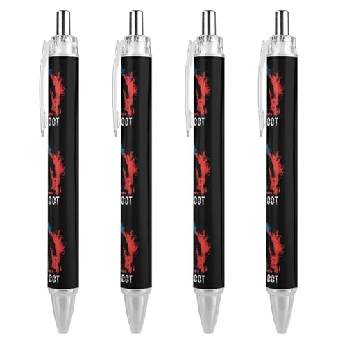 FJQWKLF Niedliche Kugelschreiber in Blau und Rot mit Bigfoot-Motiv für Damen und Herren, einziehbarer 0,5-mm-Kugelschreiber zum Arbeiten, 4 Stück FJQWKLF Niedliche Kugelschreiber in Blau und Rot mit Bigfoot-Motiv für Damen und Herren, einziehbarer 0,5-mm-Kugelschreiber zum Arbeiten, 4 Stück von FJQWKLF