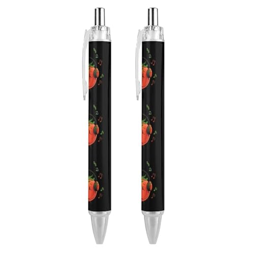 FJQWKLF Niedliche Tomate mit Kopfhörern, niedliche Kugelschreiber für Frauen und Männer, einziehbarer 0,5-mm-Kugelschreiber zum Arbeiten, 2 Stück FJQWKLF Niedliche Tomate mit Kopfhörern, niedliche Kugelschreiber für Frauen und Männer, einziehbarer 0,5-mm-Kugelschreiber zum Arbeiten, 2 Stück von FJQWKLF