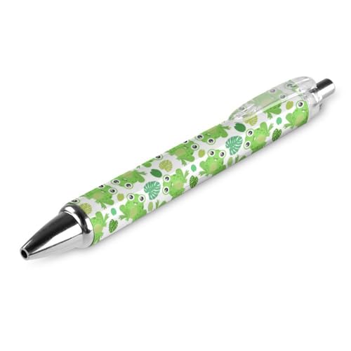 FJQWKLF Niedlicher Kugelschreiber mit Froschmuster, schwarz, für Männer und Frauen, Druckkugelschreiber, 0,5 mm Kugelschreiber für flüssiges Schreiben, 1 Stück von FJQWKLF