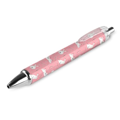 FJQWKLF Niedlicher Kugelschreiber mit Kaninchenmuster, schwarz, für Männer und Frauen, Druckkugelschreiber, 0,5 mm Kugelschreiber für flüssiges Schreiben, 1 Stück FJQWKLF Niedlicher Kugelschreiber mit Kaninchenmuster, schwarz, für Männer und Frauen, Druckkugelschreiber, 0,5 mm Kugelschreiber für flüssiges Schreiben, 1 Stück von FJQWKLF