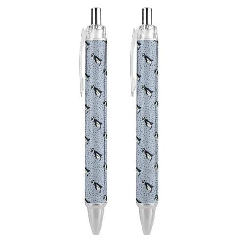 FJQWKLF Niedlicher Kugelschreiber mit Pinguin-Tiermuster, schwarz, für Männer und Frauen, Druckkugelschreiber, 0,5 mm Kugelschreiber für flüssiges Schreiben, 2 Stück FJQWKLF Niedlicher Kugelschreiber mit Pinguin-Tiermuster, schwarz, für Männer und Frauen, Druckkugelschreiber, 0,5 mm Kugelschreiber für flüssiges Schreiben, 2 Stück von FJQWKLF